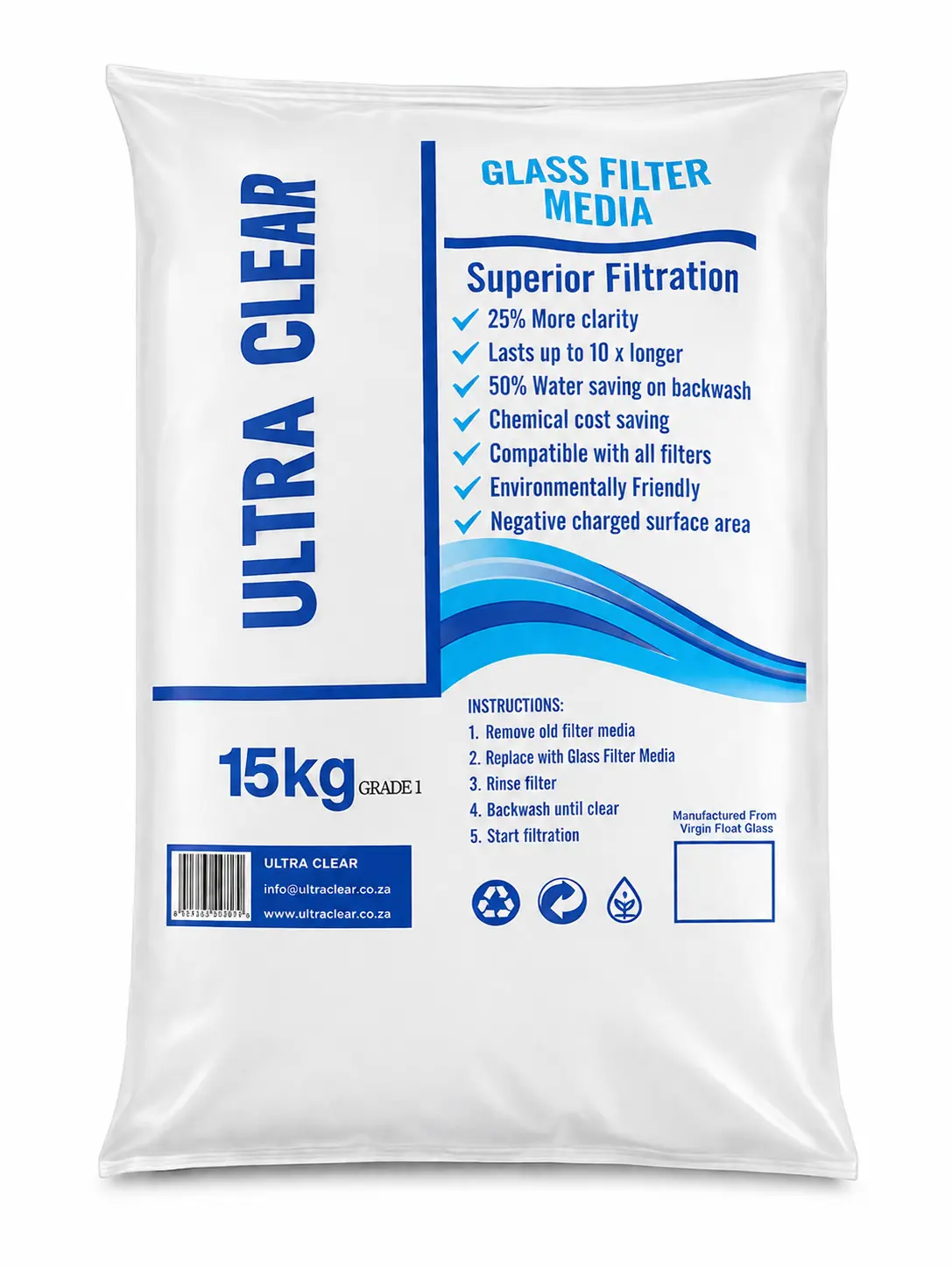 Glass Filter Media Grade 0 (0.3 - 0.5mm) 15kg